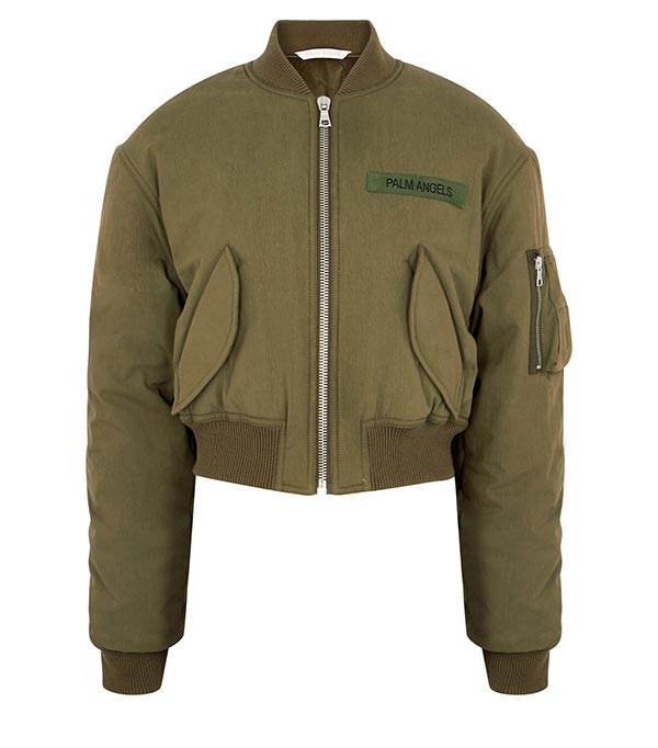 Cropped logo bomber jacket, Palm Angels